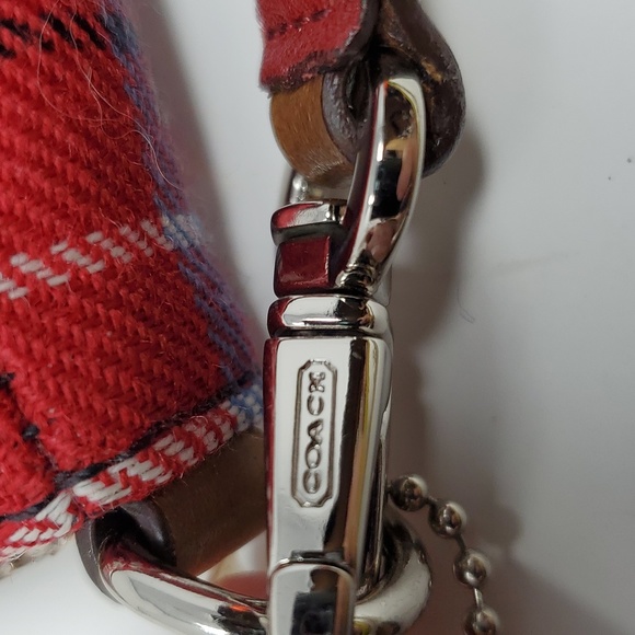 Coach Tartan Plaid Shoulder Hand Bag  No.H2J-8935 Wool Leather COACH - Picture 5 of 12